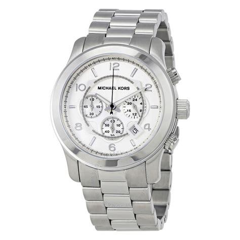 michael kors silver oversized runway watch women& 39